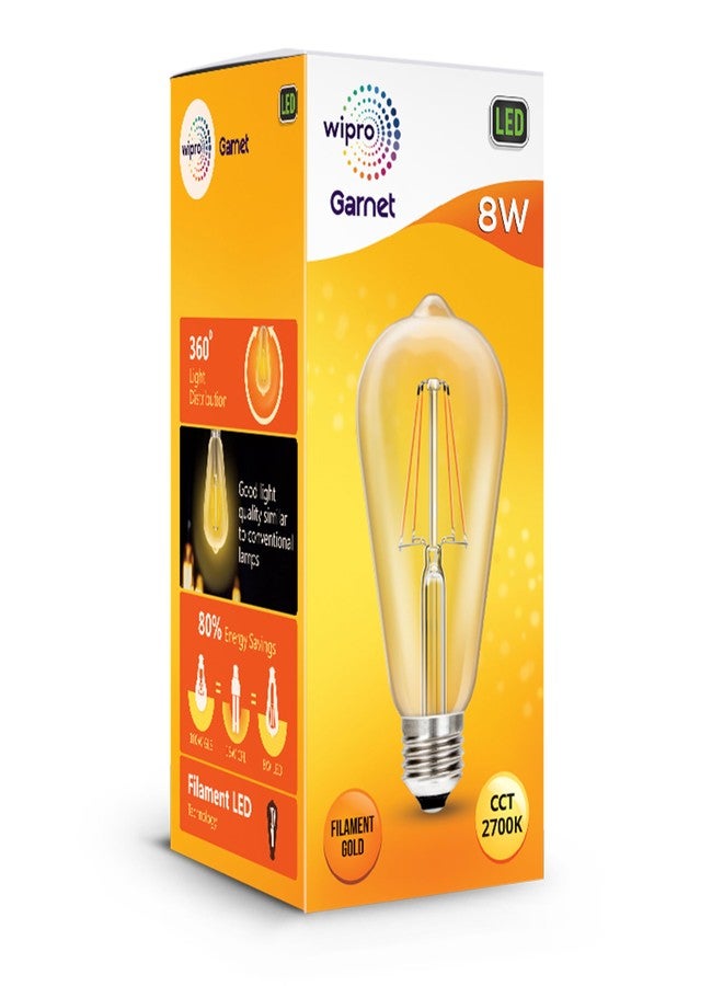 ويبرو مصباح ويبرو جارنت 8 واط A60 LED خيطي | مصباح LED زخرفي لتزيين المنزل والمكتب | مصباح خيطي موفر للطاقة مزود بحماية مدمجة ضد زيادة التيار | مصباح E27، 2700 كلفن (أبيض دافئ، عبوة من 3 مصابيح) - Image 2